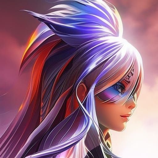 Detailed Anime Girl in Dramatic Lighting