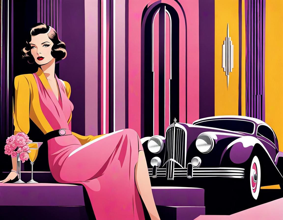 Stylish illustrations showcasing the sleek glamour and sophi...