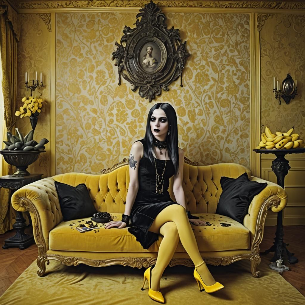 Goth Goddess in Luxe Red Chamber