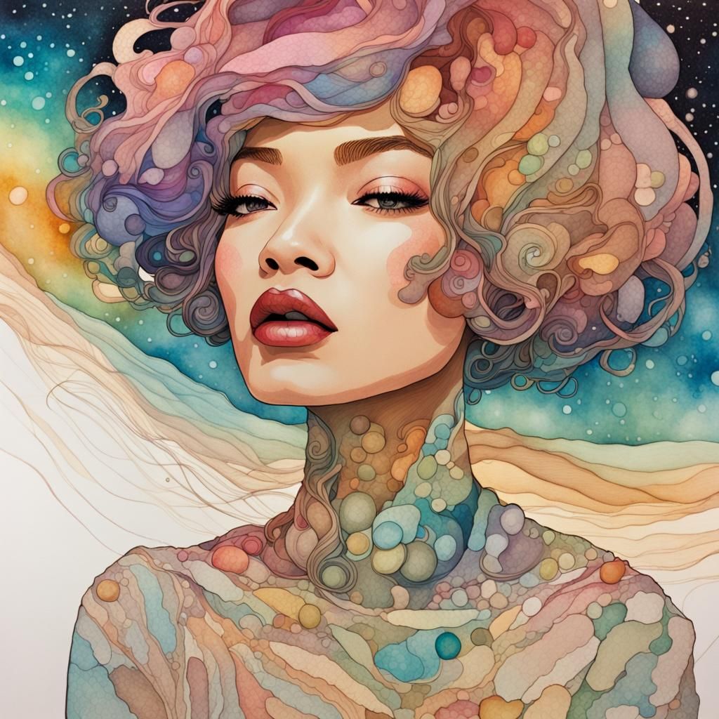 Galactic Eartha Kit in Vibrant Alcohol Ink