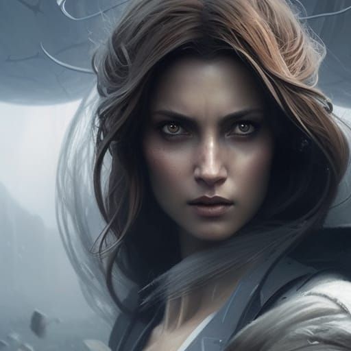 Ethereal Beauty in Peril, a Haunting Portrait