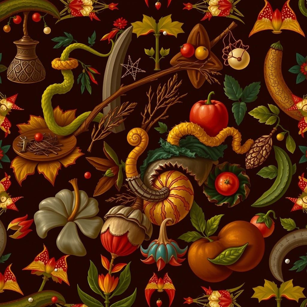 Abstract Mathematical Curves in Seraphinianus Style