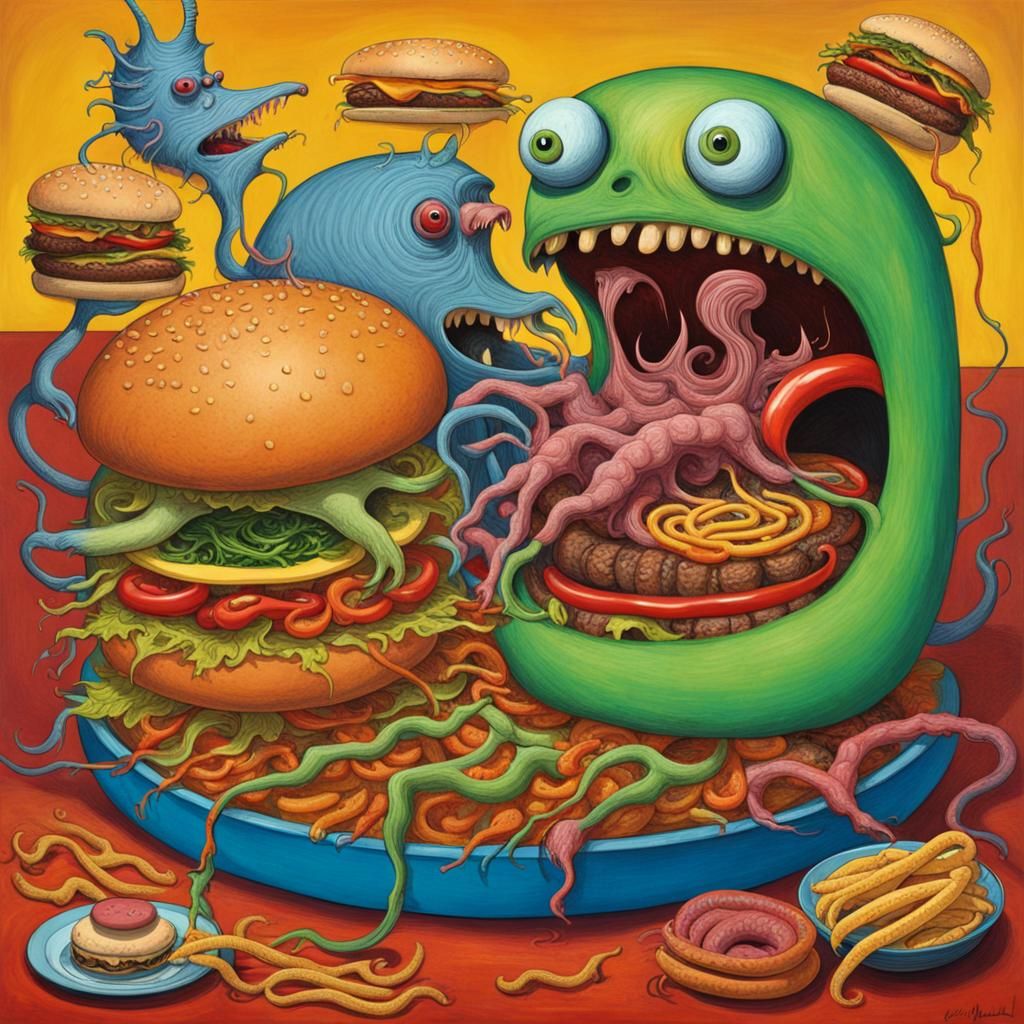 Digestive System Monster, Max Ernst Style