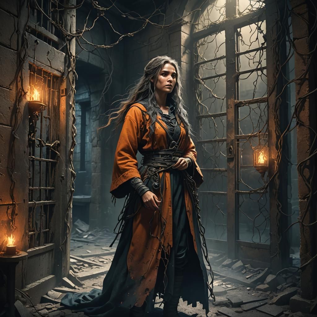 Fantasy Prisoner in Dazzling, High-Resolution Cell