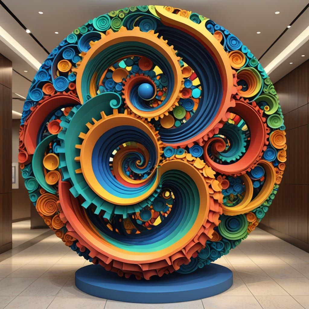 Vibrant Abstract Workplace Sculpture