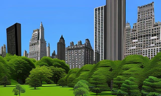 Central Park West in 3D Digital Art