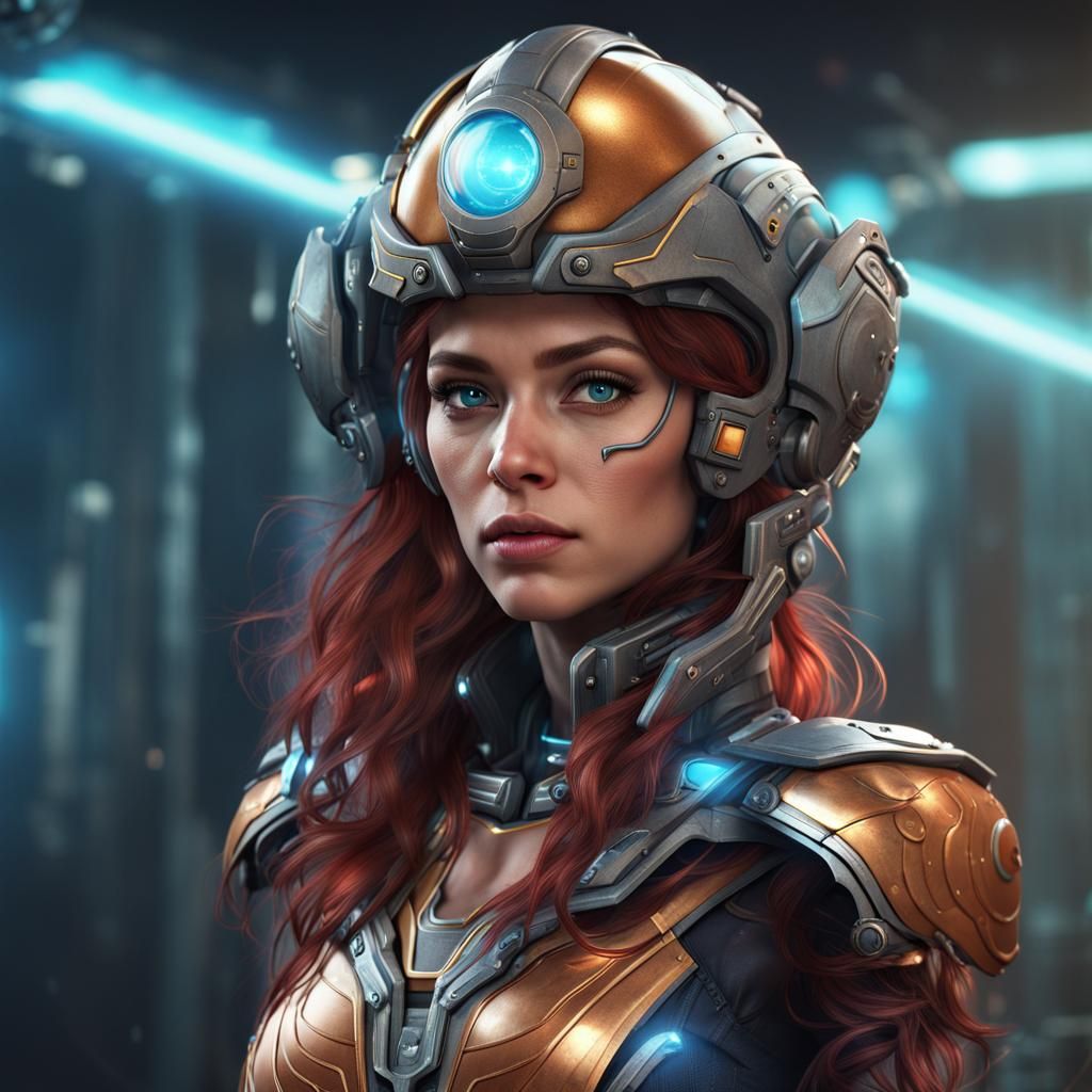 Ethereal Sci-Fi Captain in Splendid Cartoon Art Style