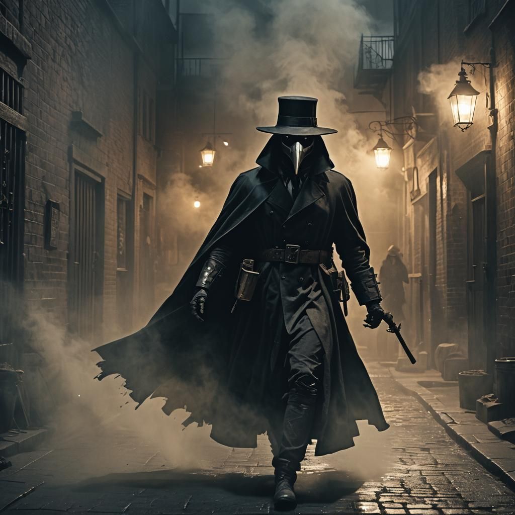 Gritty Plague Doctor Superhero Emerges from Shadows