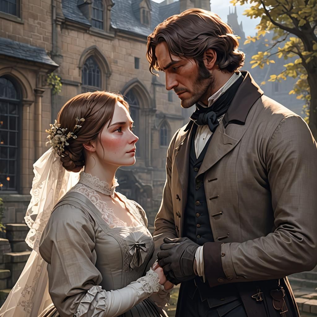 Jane Eyre and Mr Rochester in 3D Anime Style