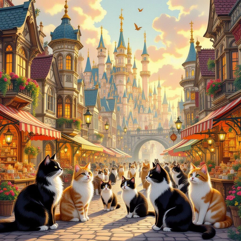 Victorian Cat Metropolis in Gurney Style