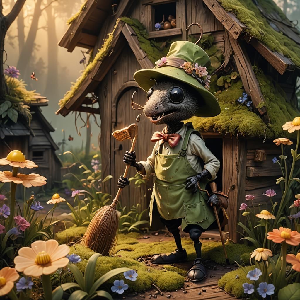 Industrial Ant in Enchanted Whimsy, Golden Hour