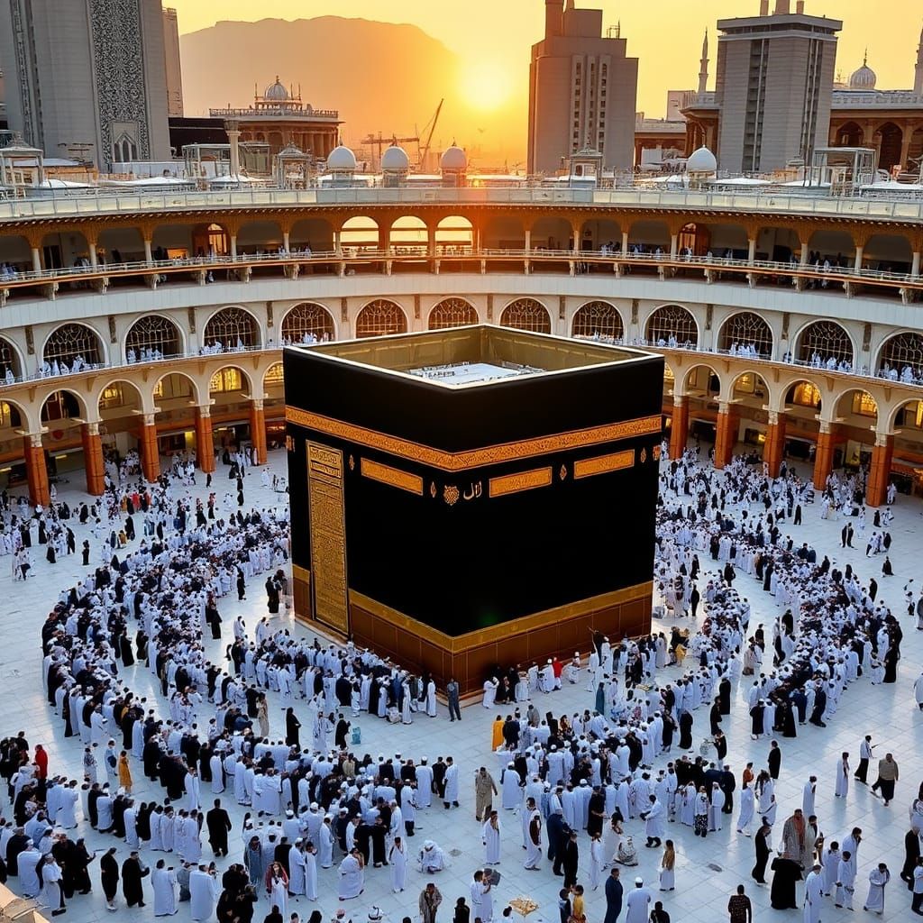 Sacred Islamic Icon in Majestic Mosque Setting