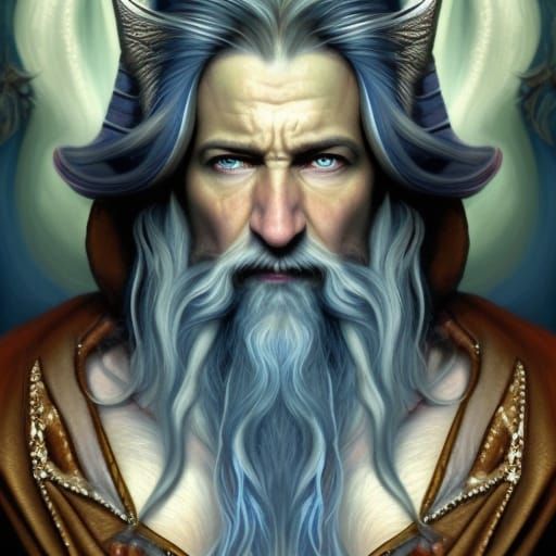 Dramatic Fantasy Wizard Portrait in Epic Cinematic Style