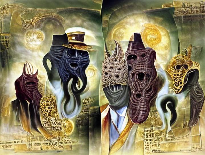 Otherworldly Masks in Ancient Egyptian Style