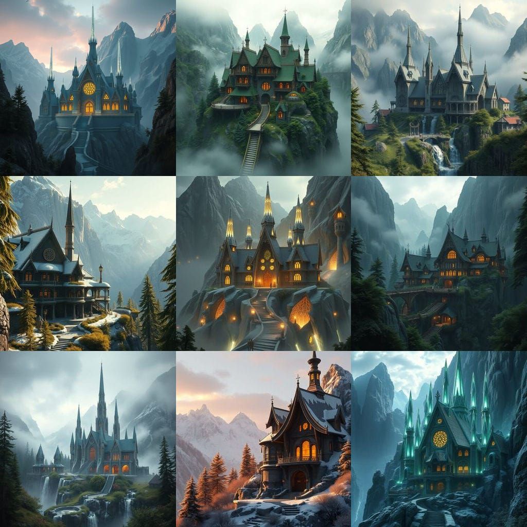 High Elven Home in the Mountains: Unreal Engine Concept Art