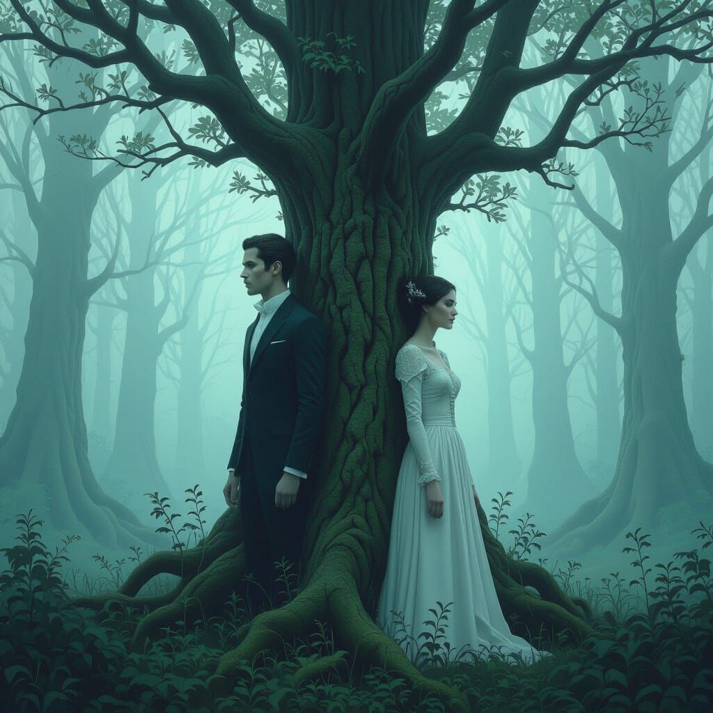 Mystical Forest: People Transforming into Trees