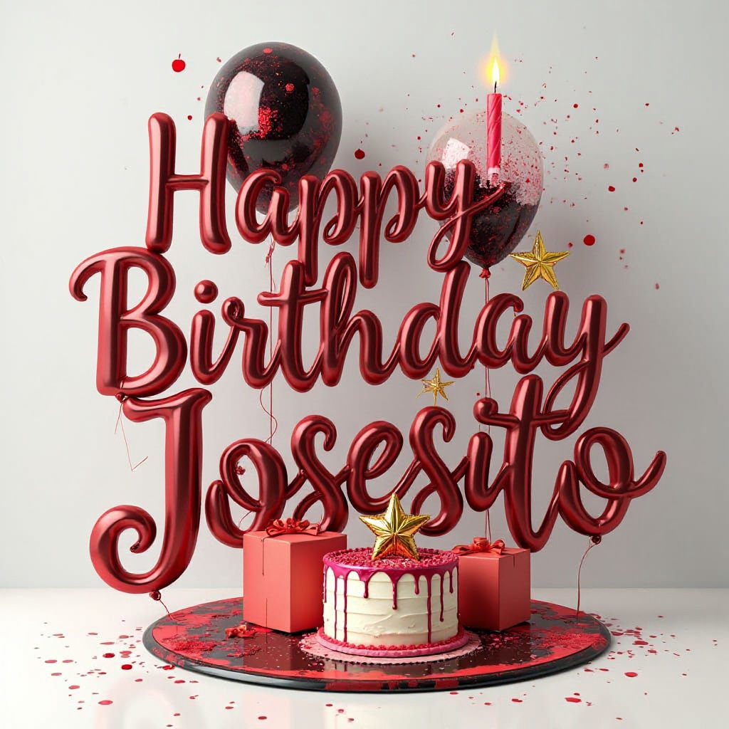 Festive 3D Birthday Render with Elegant Typography