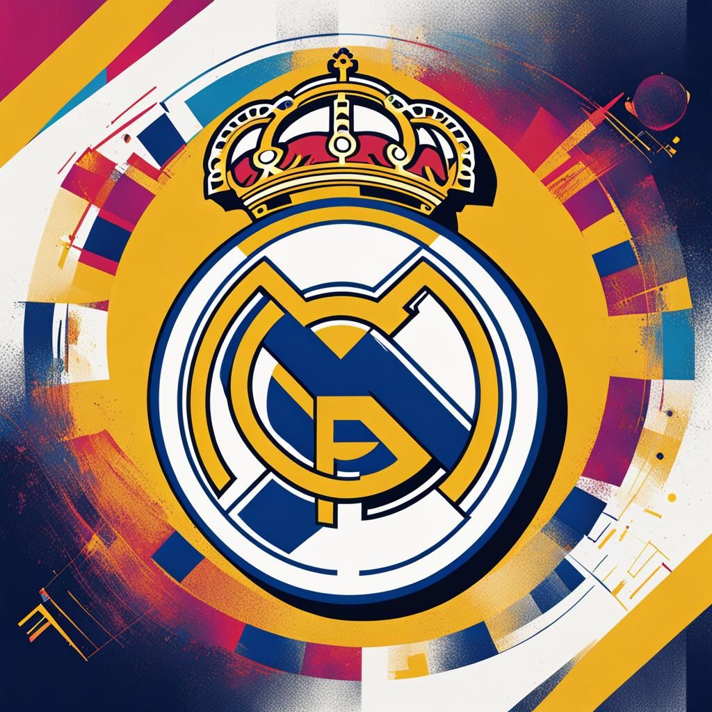 Real Madrid in Pop Art Style with Triadic Colors