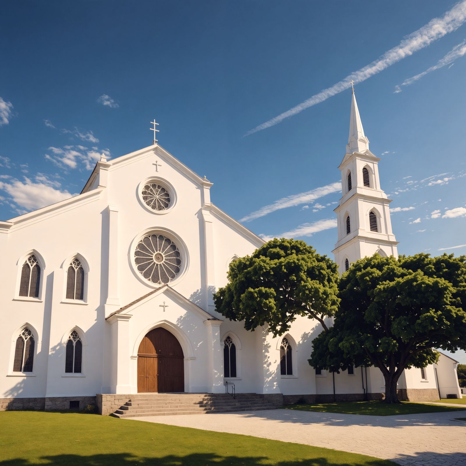 Ethereal White Church in Cinematic HDR
