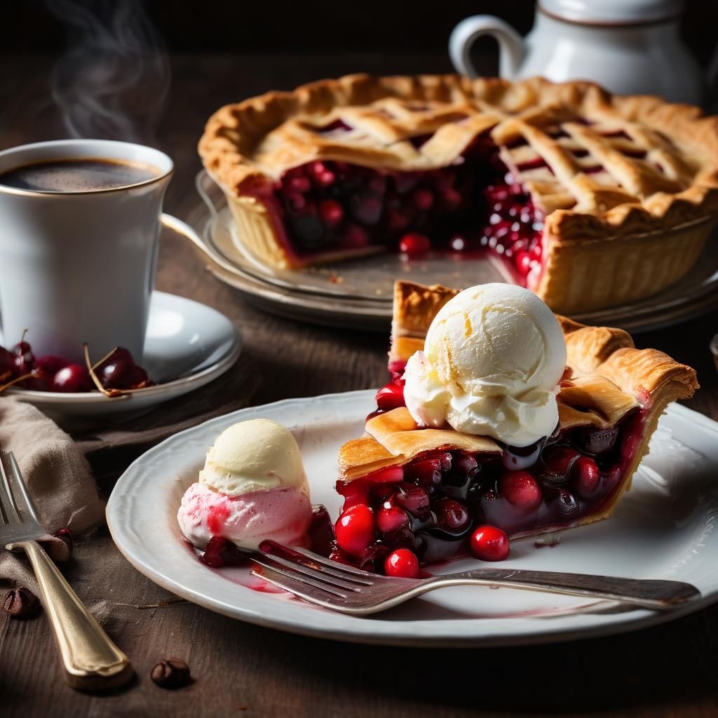 Warm and Inviting Cherry Pie Still Life Digital Art