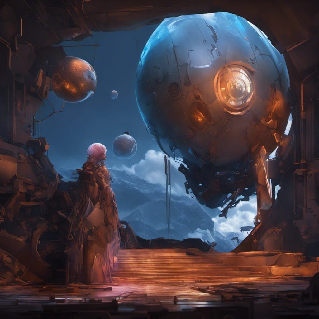 Cyberpunk Masterpiece in Vibrant Purple and Yellow