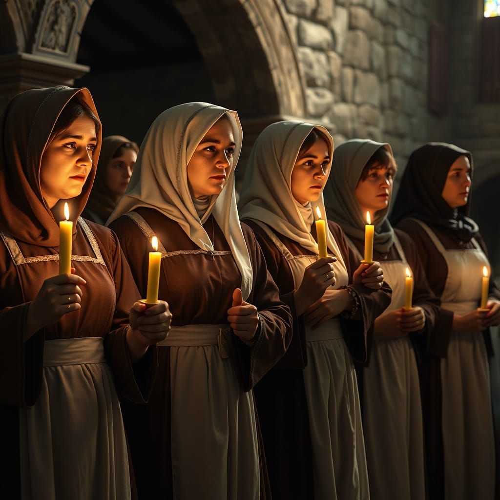 Women in Serene Devotion: A Medieval Orthodox Chapel Scene