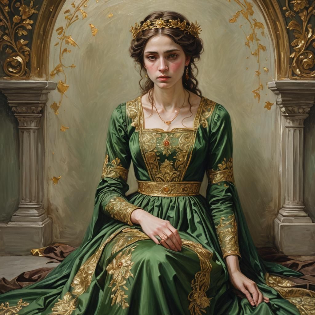 A Pale Maiden in Renaissance Splendor