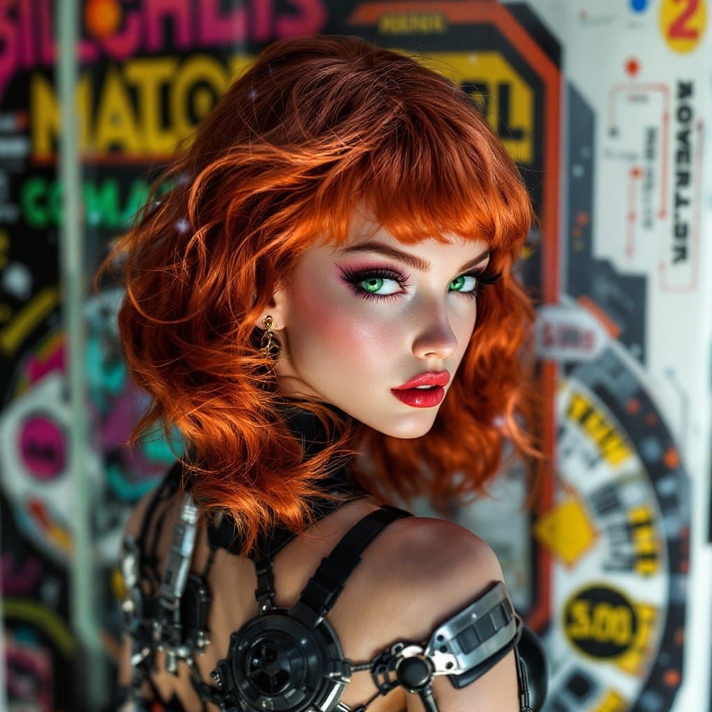 Futuristic Redhead Action Figure in Vintage Box