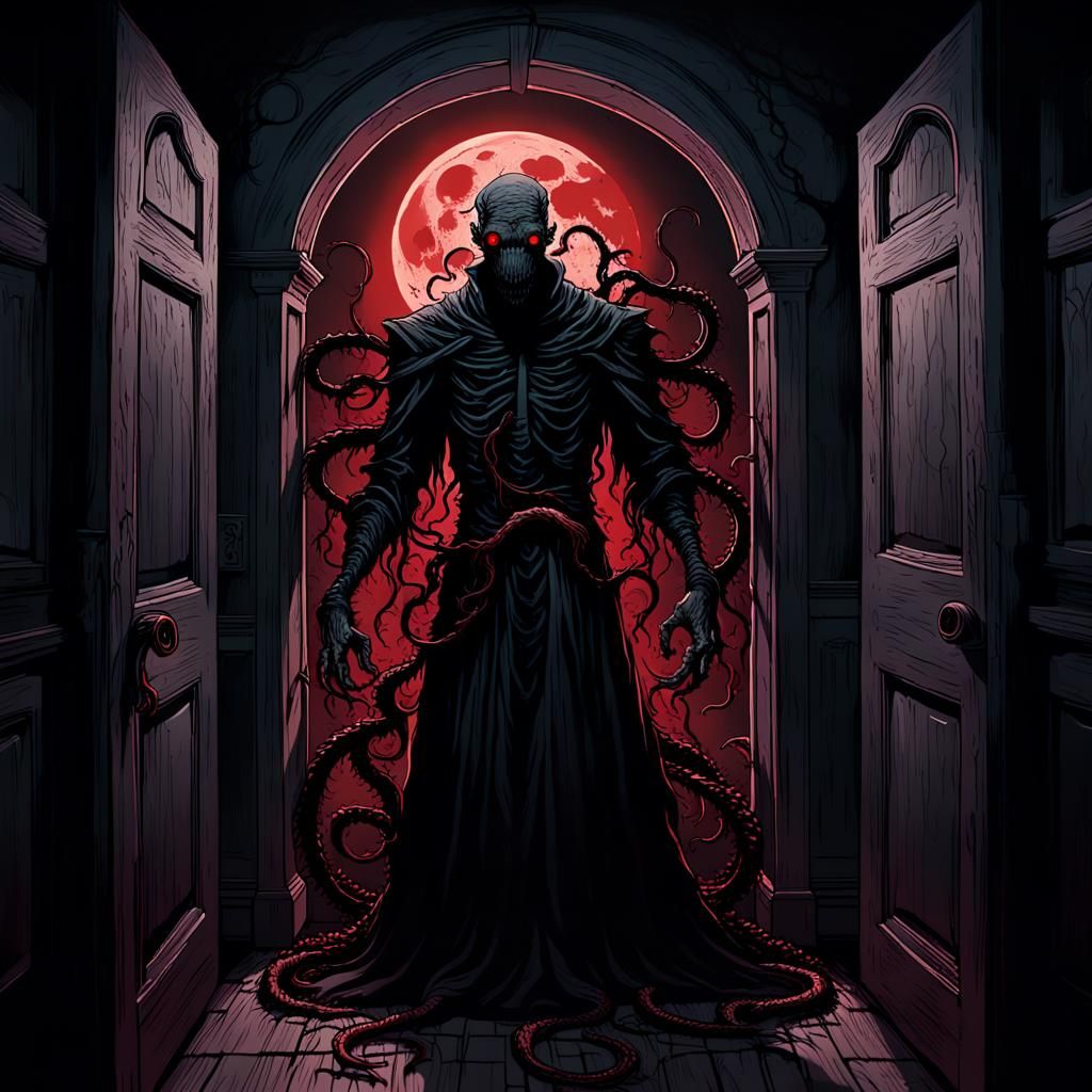 Eldritch Horror Silhouette in Dark Pantry