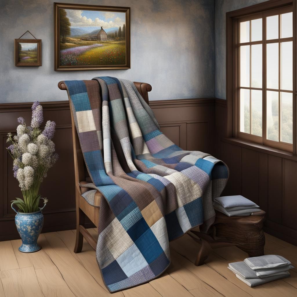 A patchwork blanket