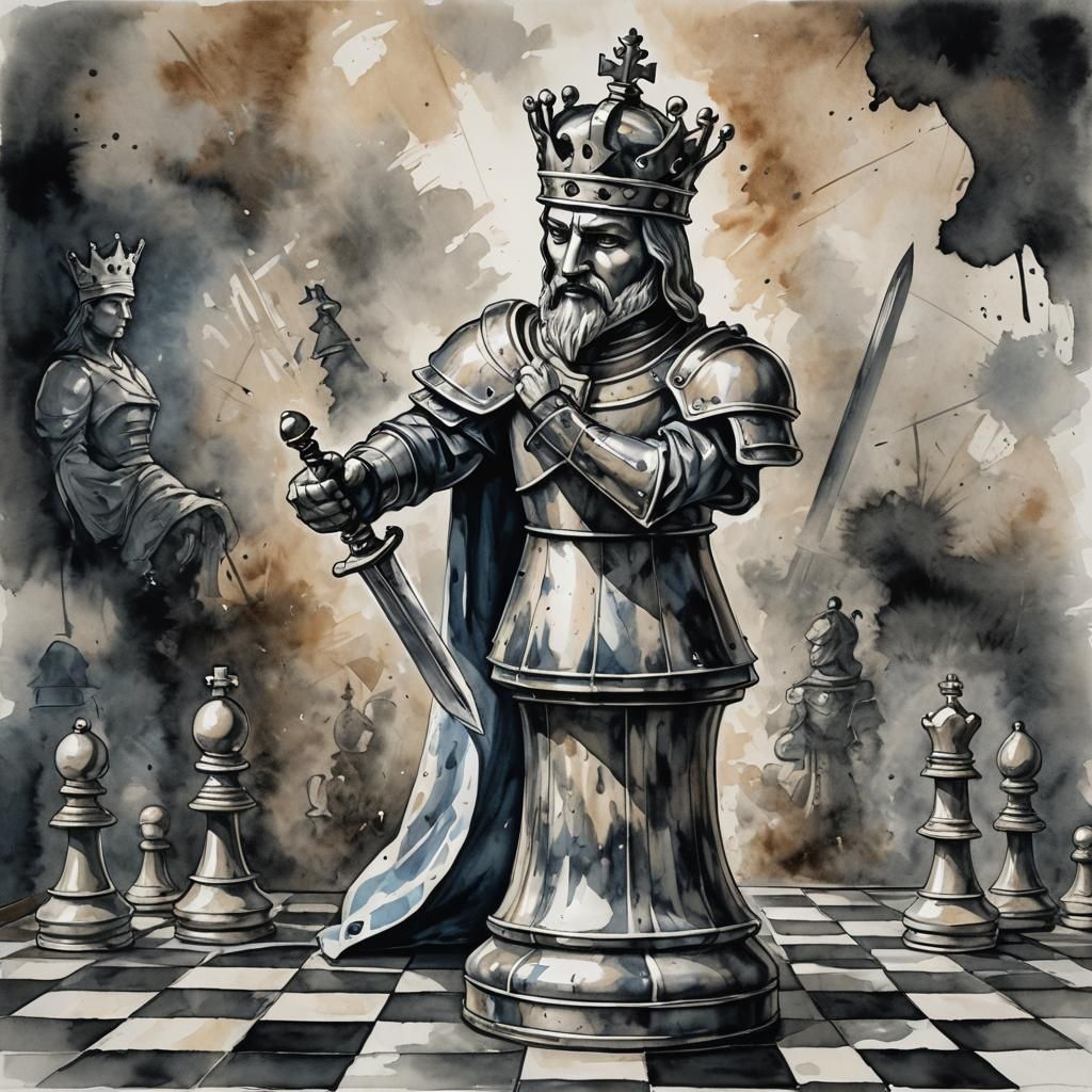The King's Spirit: A Surreal Chess Piece Transformation