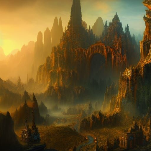 Epic Fantasy World in Vibrant Color
