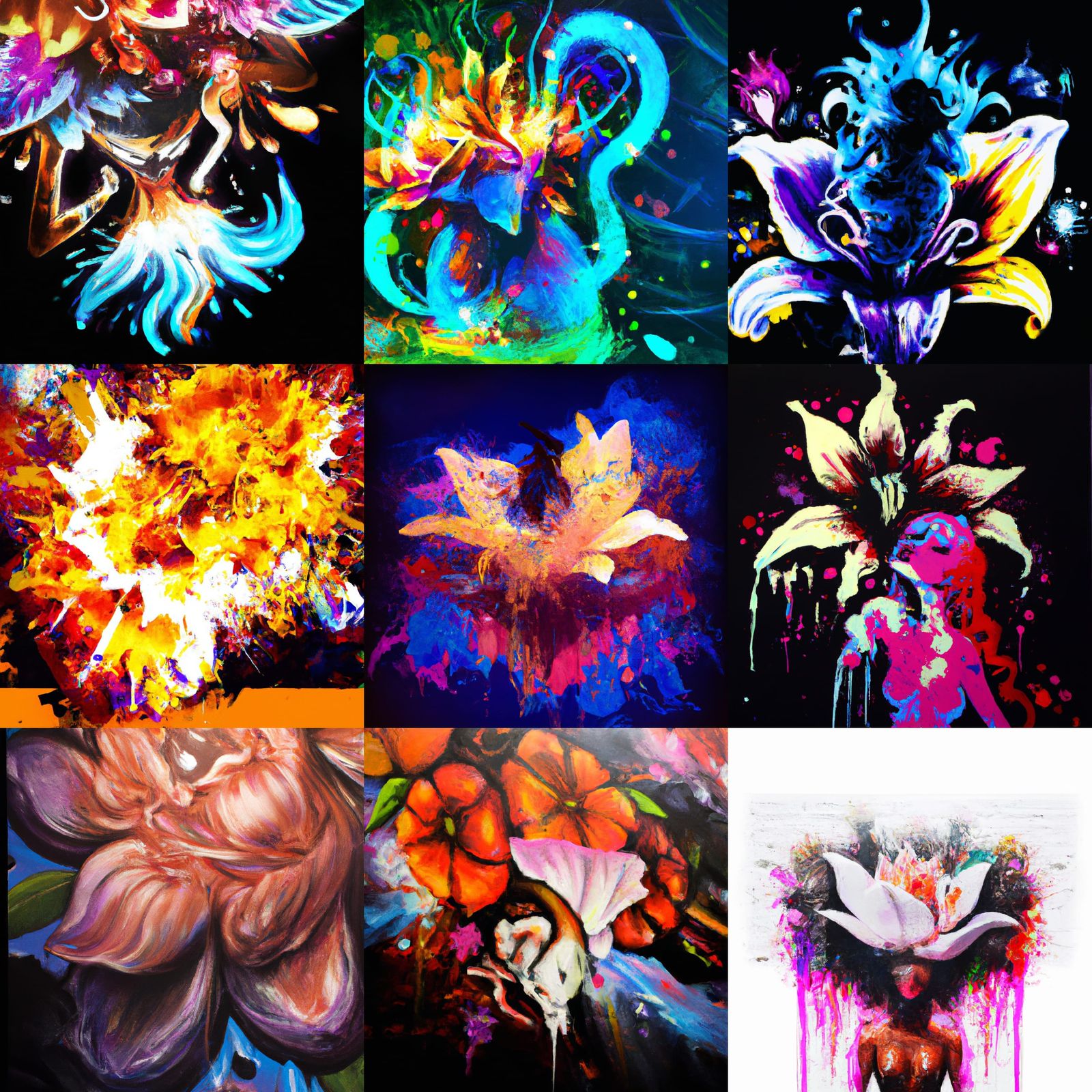 Vibrant Graffiti Goddess in High Contrast Colors