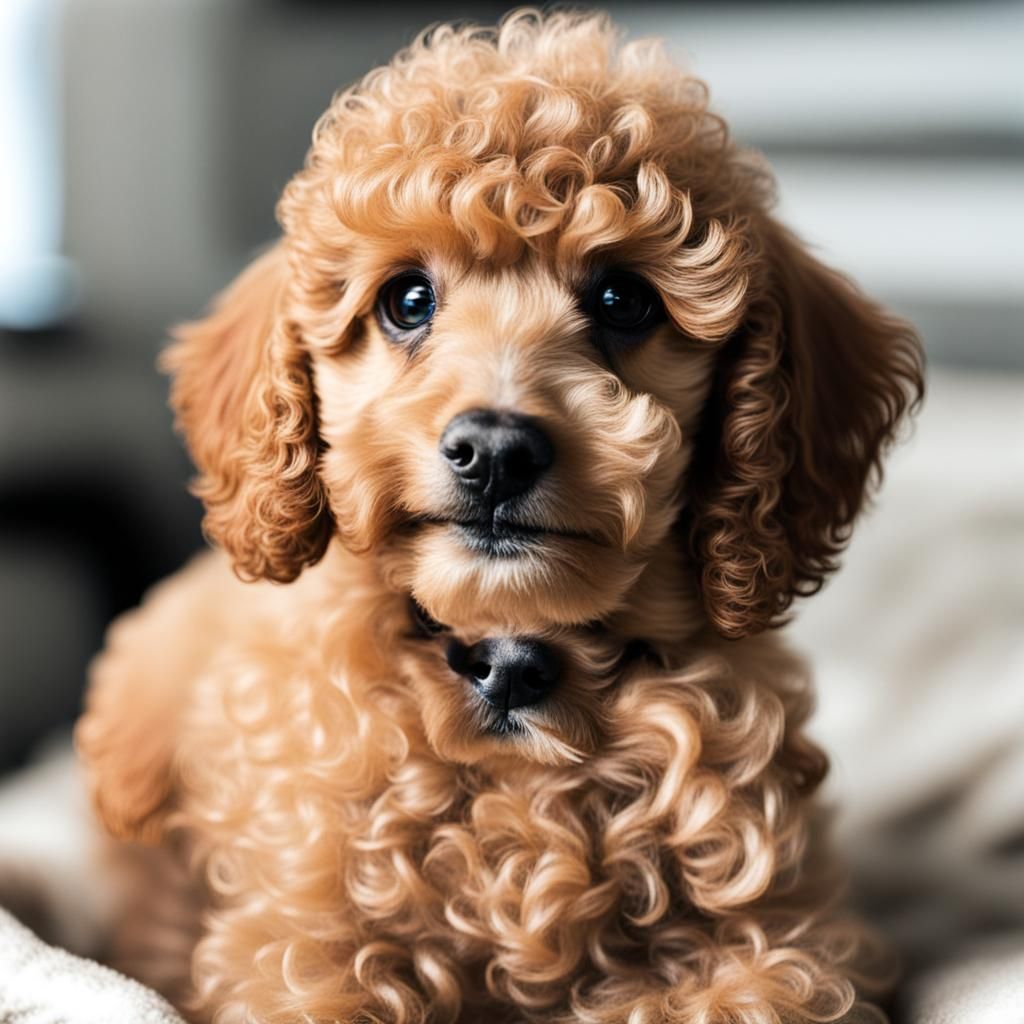 Cute Poodle Puppy in Playful Pose