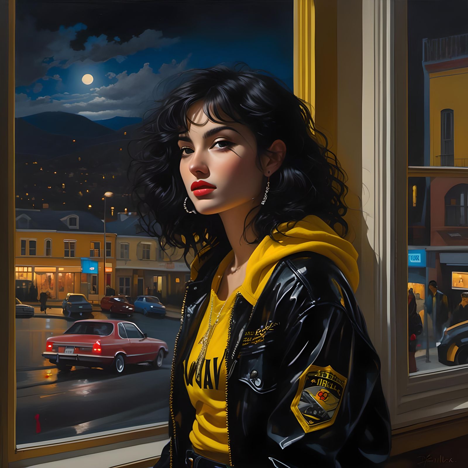 Eastern European Woman in a Chic Nighttime Attire