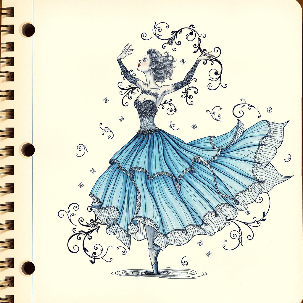 Ballerina Dances from Doodles in 3D Rendering