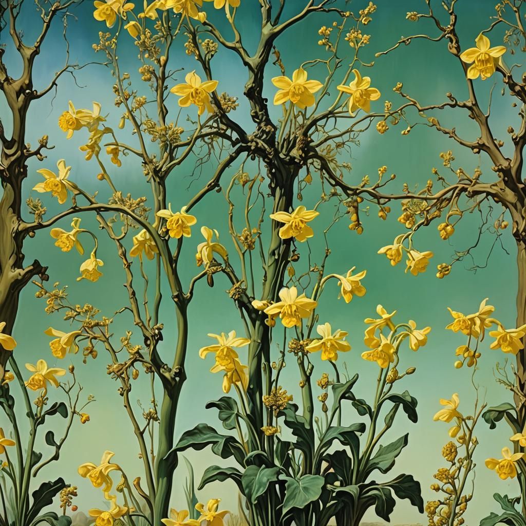 Springtime Landscape in Vibrant Oil Painting