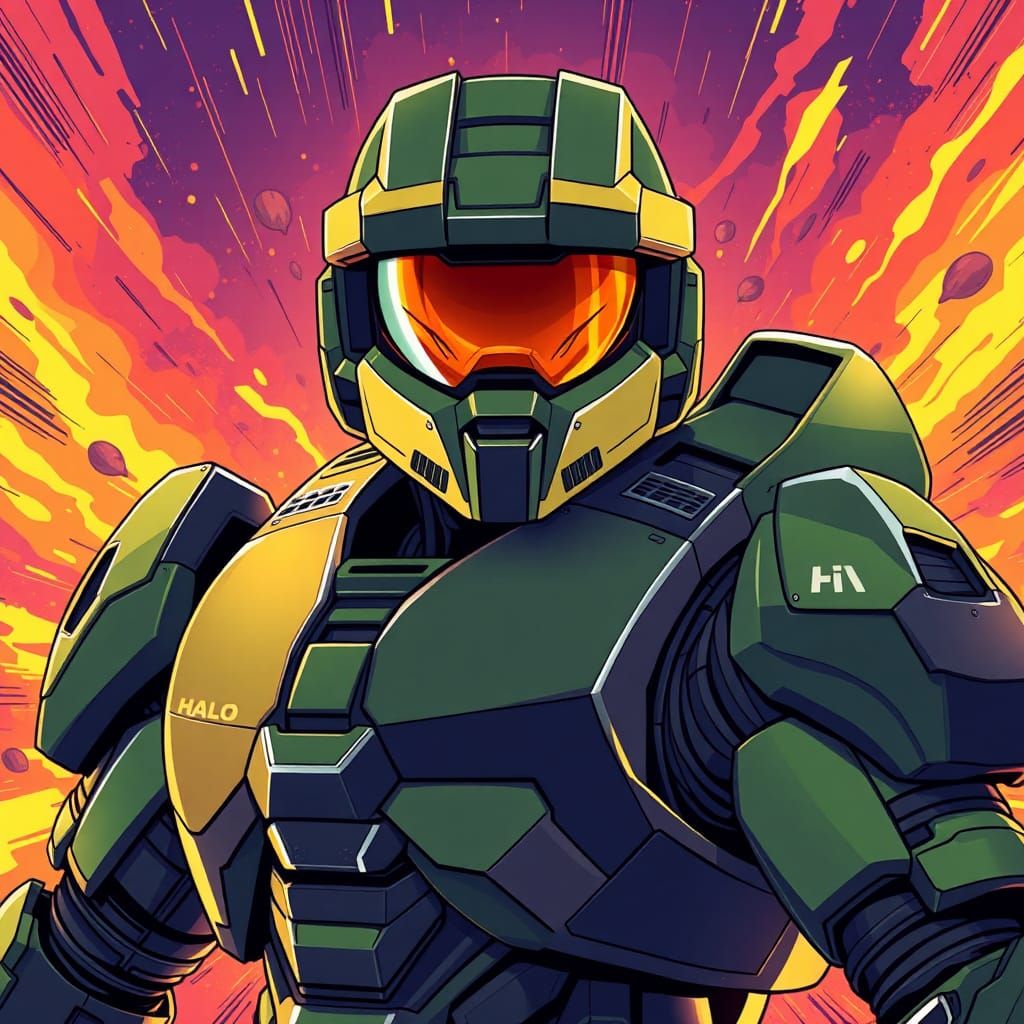 Master Chief as Anime-Inspired Spartan Hero