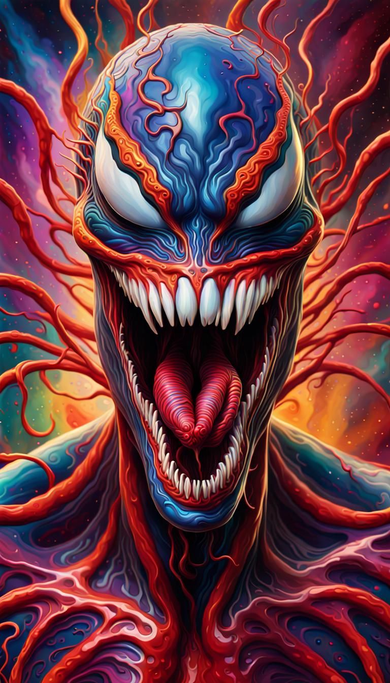 Surreal Cosmic Entity in Alex Grey Style