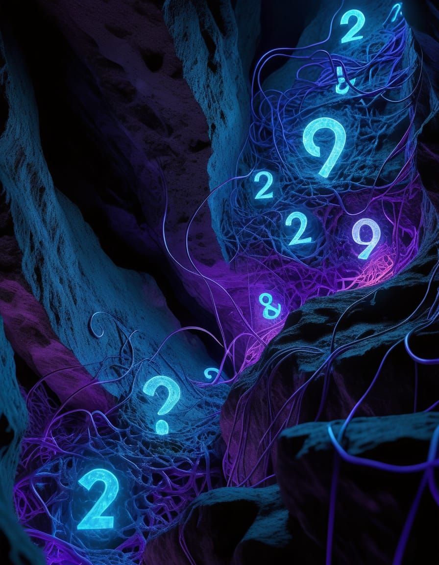 Eldritch Numbers Entity in Subterranean Cavern