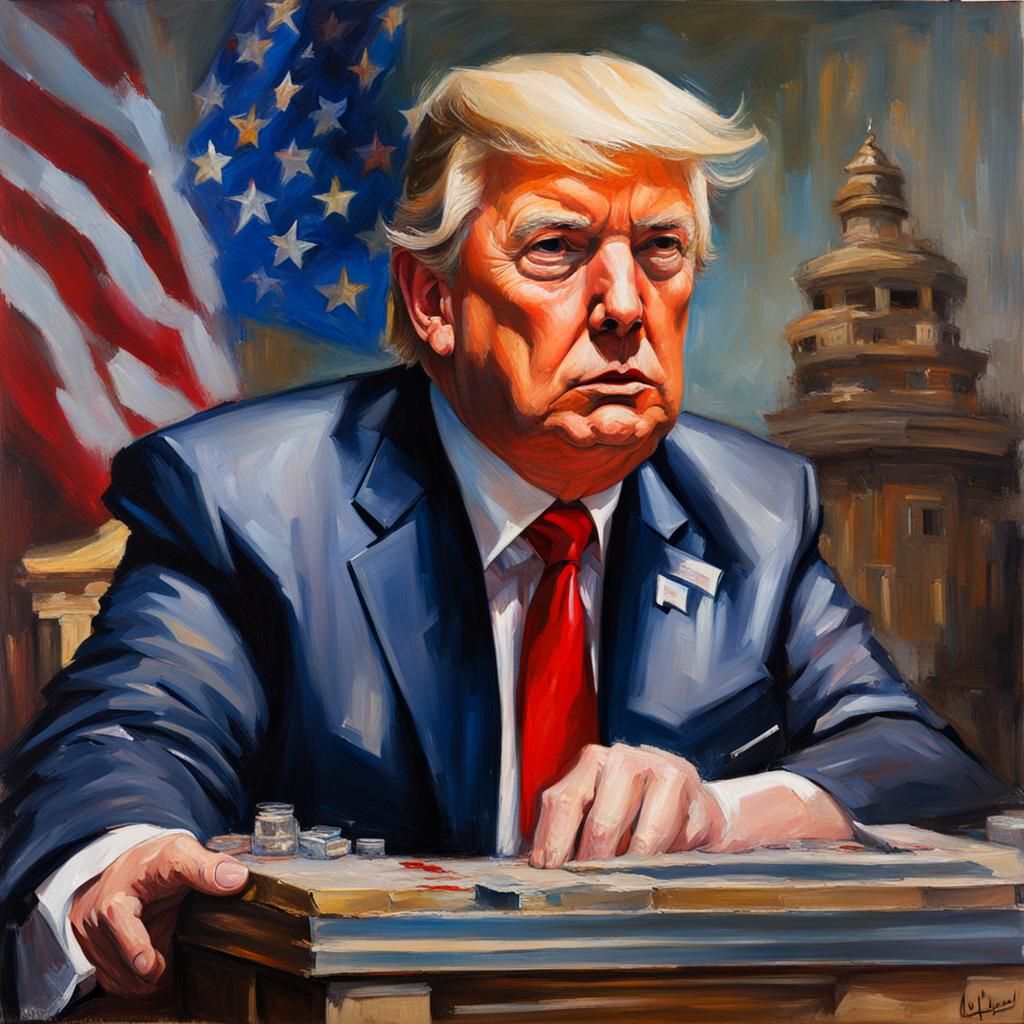 Donald Trump in a Classic Oil Painting Manner