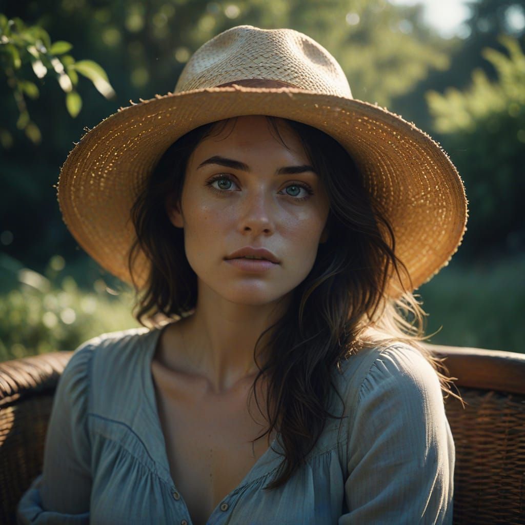 Ethereal Moment of Contemplation in Warm Golden Light