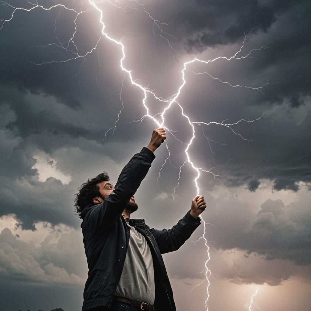 Man Electrified by Thunderbolt