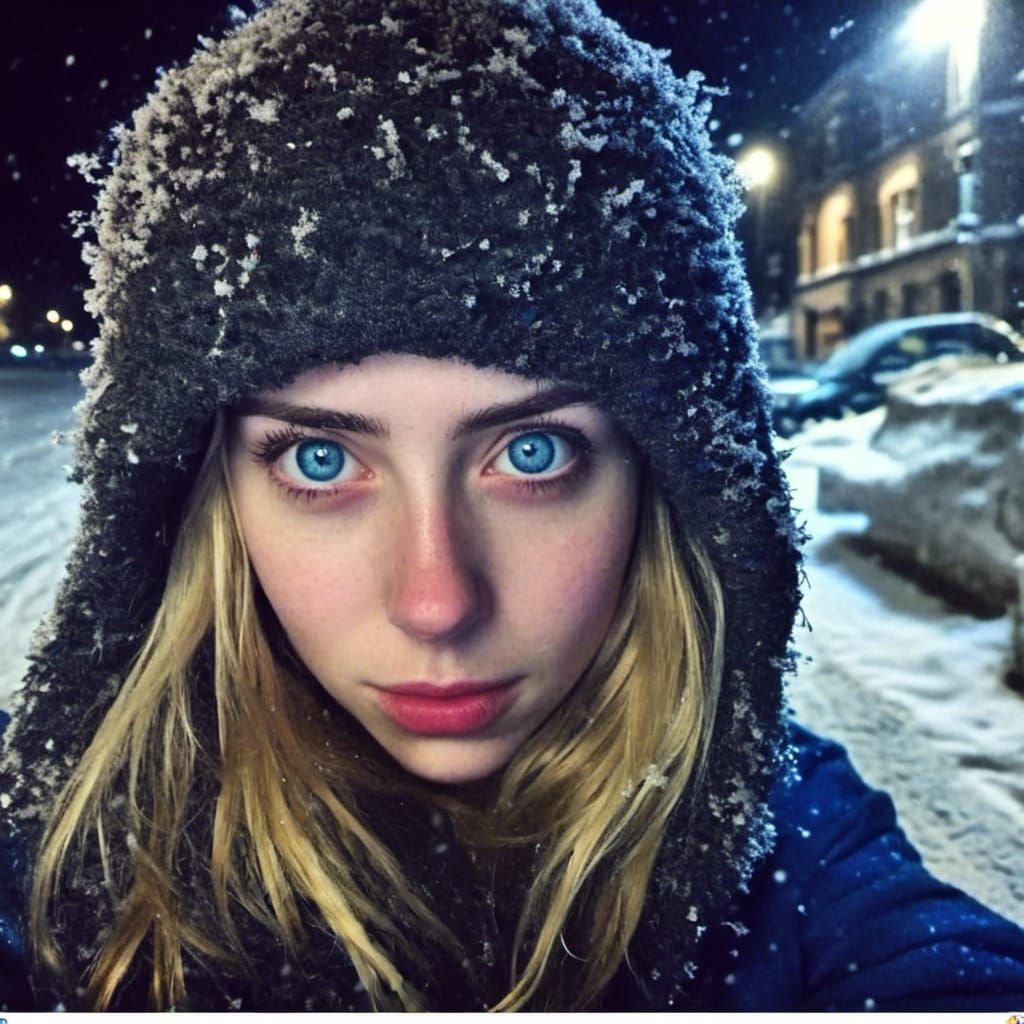 Surreal Winter Portrait of a Young Woman in Dublin