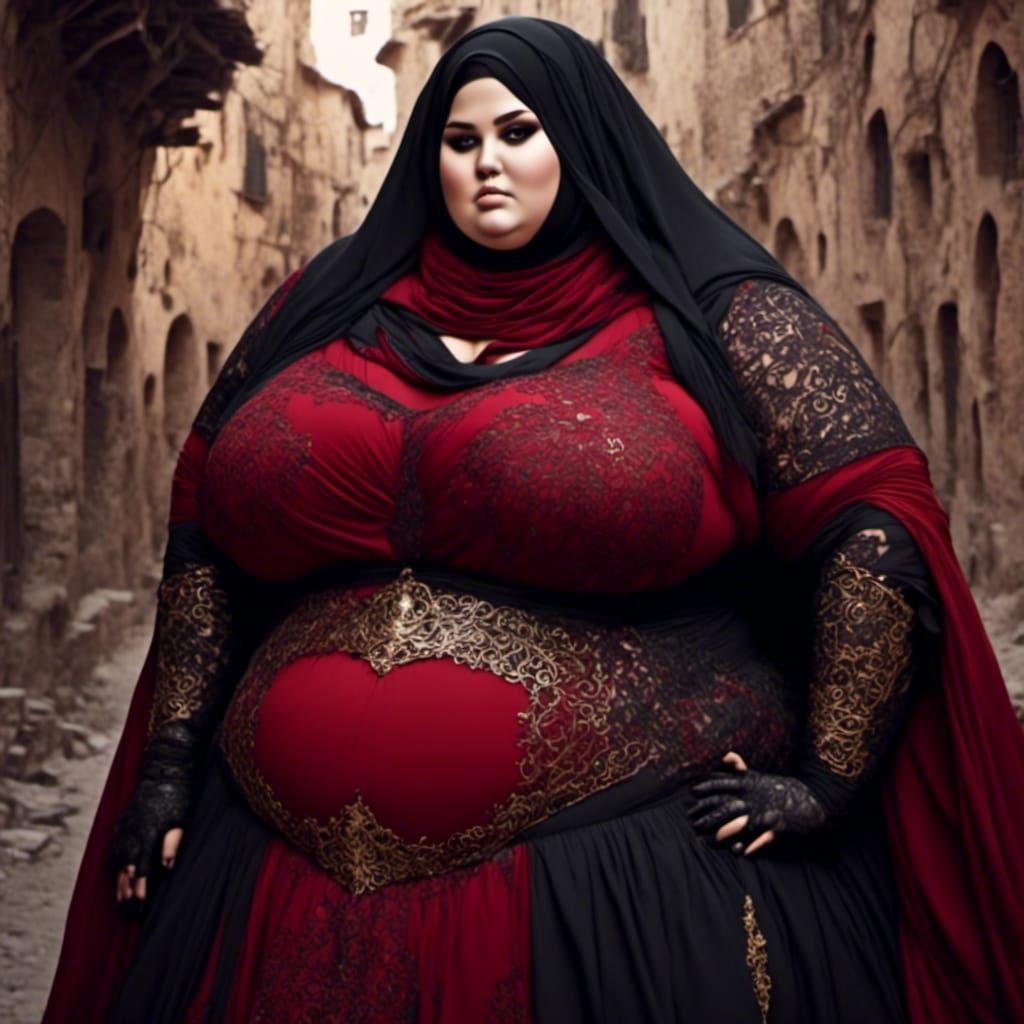 Fierce Fantasy Warrior in Red and Gold Armor