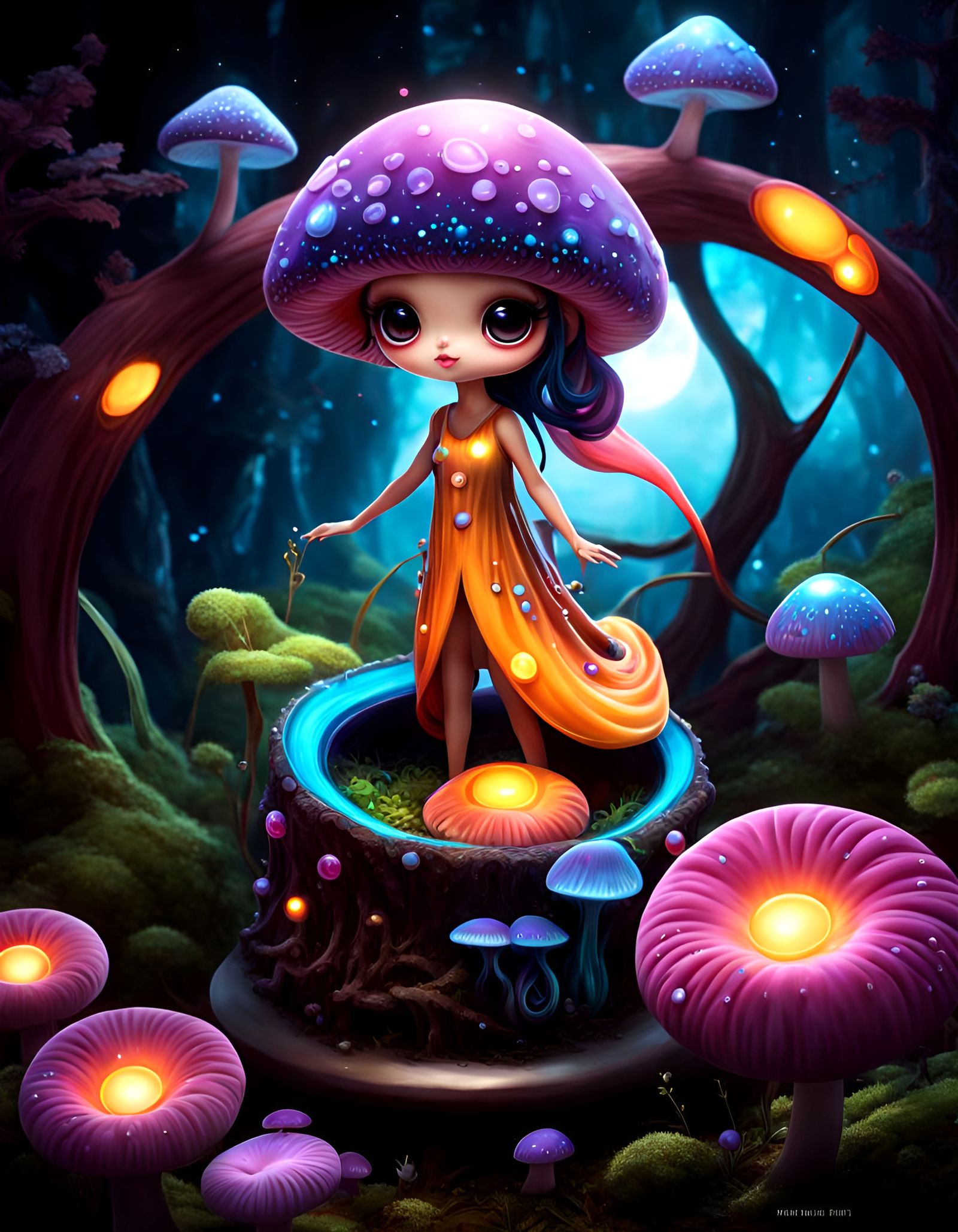 Cute Eldritch Fungal Being with Lovecraftian Touches