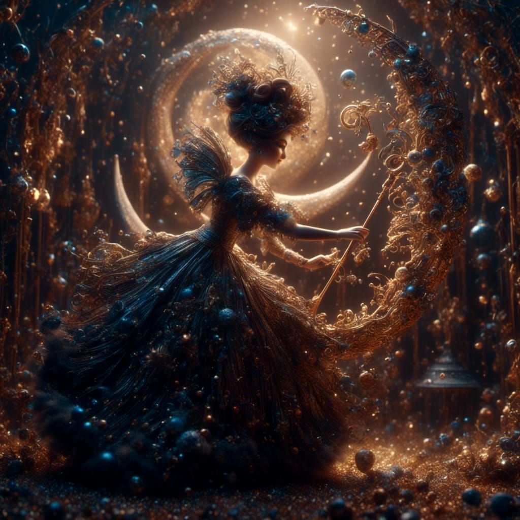 Ethereal Fairy Cleans the Crescent Moon with Delightful Prec...