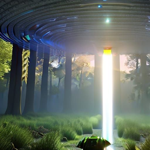Alien Interprets Celestial Energy in the Woods