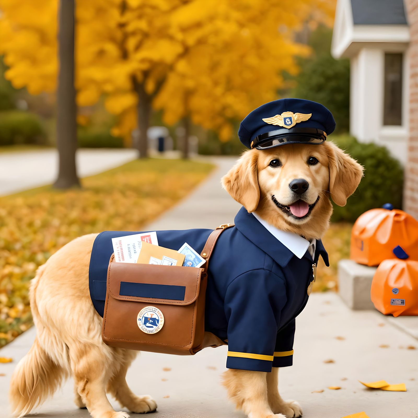 Golden Retriever Mail Carrier Brings Joy to the Neighborhood