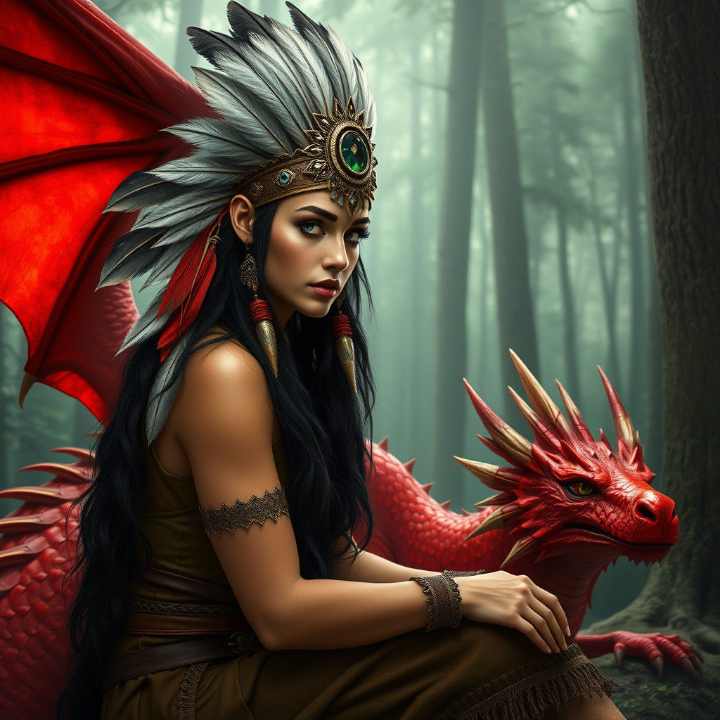 A beautiful side portrait masterpiece of a Viking Warrior wo...